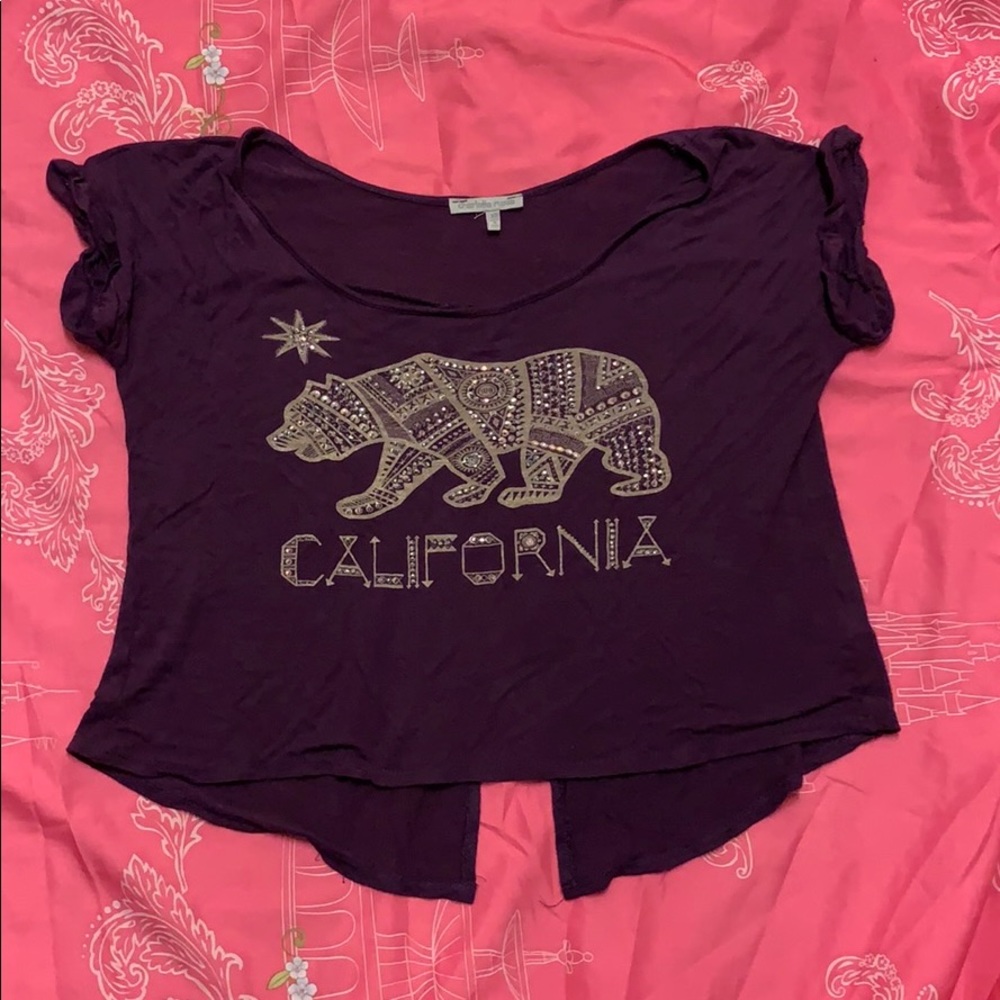 Charlotte Russe Clair is t shirt with rhinestones